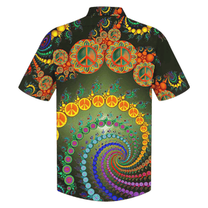 Colorful Spiral Design Hippie Pattern Hawaiian Shirt, Hawaiian For Gift