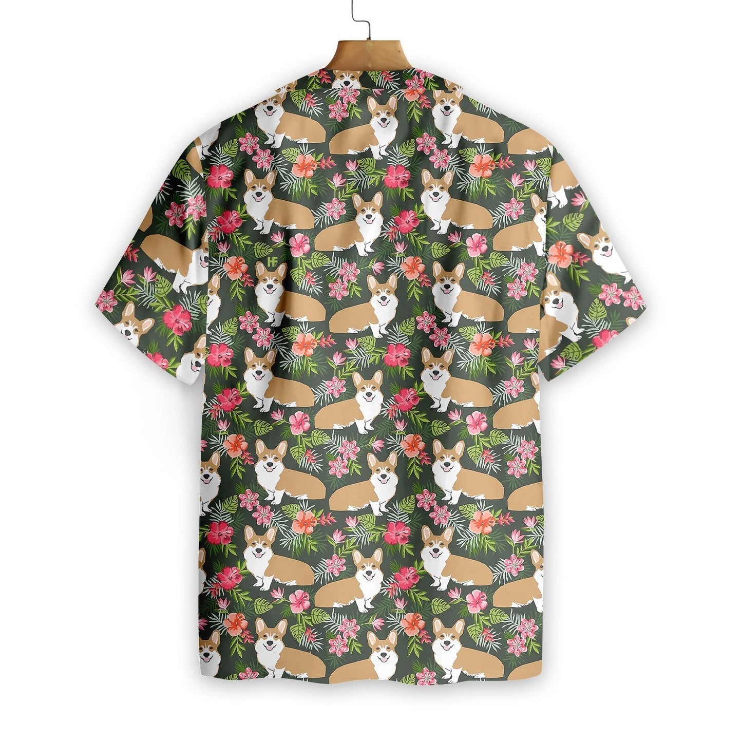 Into Pet Corgi Tropical Flower Design Hawaiian Shirt, Hawaiian For Gift