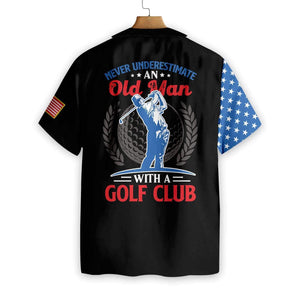 Pretty Skull Golf With American Flag Hawaiian Shirt,Hawaiian Shirt Gift, Christmas Gift