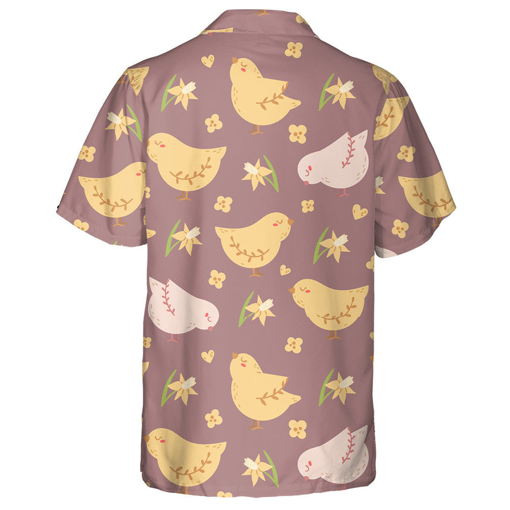 Boho Easter Baby Chicken Flowers Hawaiian Shirt, Hawaiian For Gift