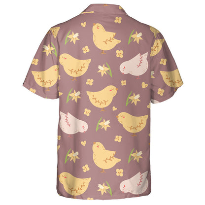 Boho Easter Baby Chicken Flowers Hawaiian Shirt, Hawaiian For Gift