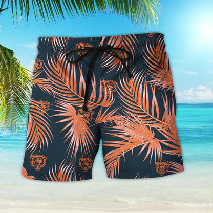 Chicago Bears Nfl Mens Hawaiian Aloha Button Up Shirt Hawaiian Shorts Beach Short Sleeve_Hawaiian Shirt Gift, Christmas Gift