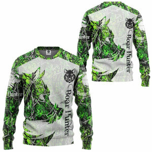 3D Boar Hunter Green Custom Tshirt Hoodie Apparel