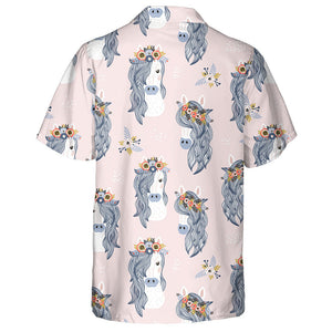 Adorable Horses And Flower On Pink Hawaiian Shirt, Hawaiian For Gift