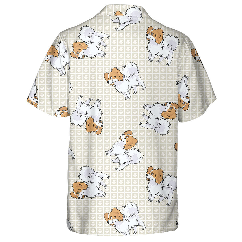 Hand Drawn Cute Papillon Breed Dog And Puppy Hawaiian Shirt, Hawaiian Shirt Gift, Christmas Gift