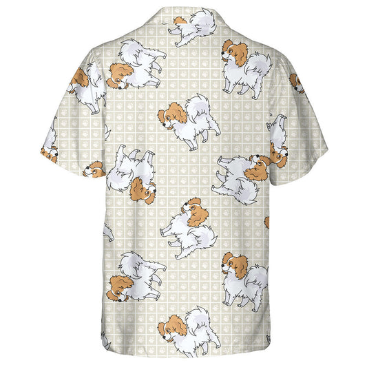 Hand Drawn Cute Papillon Breed Dog And Puppy Hawaiian Shirt, Hawaiian Shirt Gift, Christmas Gift