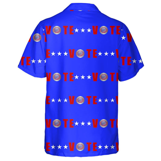 Ideal American Vote Horizontal Stripes On Blue Background Hawaiian Shirt , Hawaiian Shirt Gift, Christmas Gift