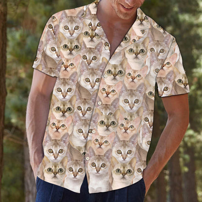 Awesome Singapura Cat Face Gift For Cat Lovers Hawaiian Shirt, Hawaiian Shirt Gift, Christmas Gift