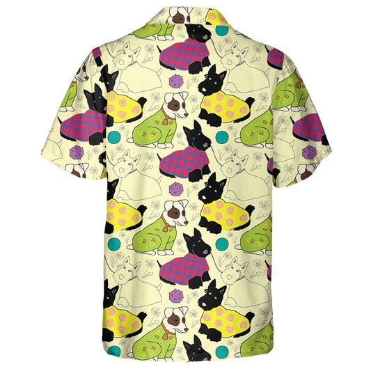 Hand Drawn Summer With Cute Dogs And Toys Hawaiian Shirt, Hawaiian Shirt Gift, Christmas Gift
