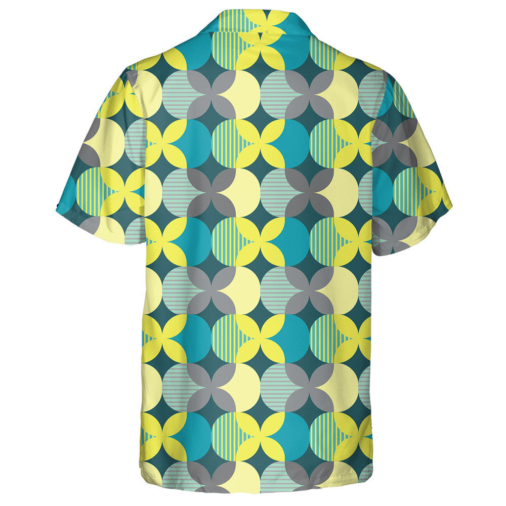 Theme Geometric With Butterfly In Trendy Yellow And Gray Hawaiian Shirt, Hawaiian Shirt Gift, Christmas Gift