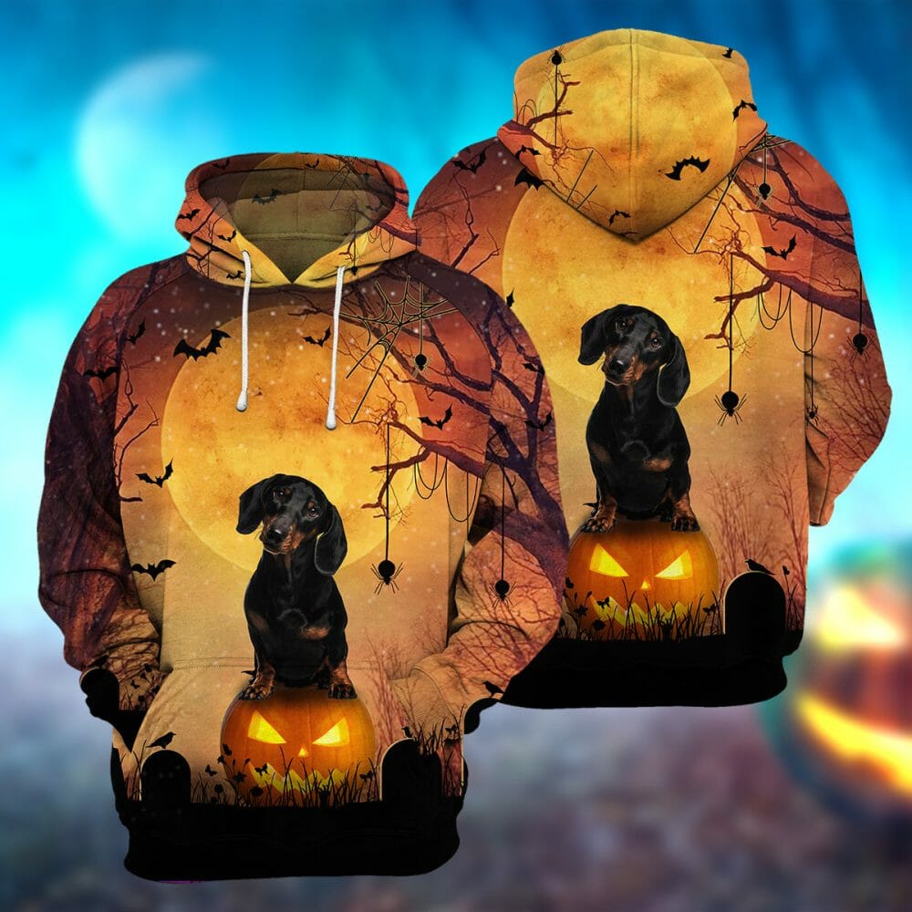 Dachshund Halloween - 3D All Over Printed Shirt Tshirt Hoodie Apparel