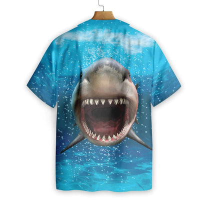 Dangerous Area With Shark Mouth Opened Hawaiian Shirt,Hawaiian Shirt Gift, Christmas Gift