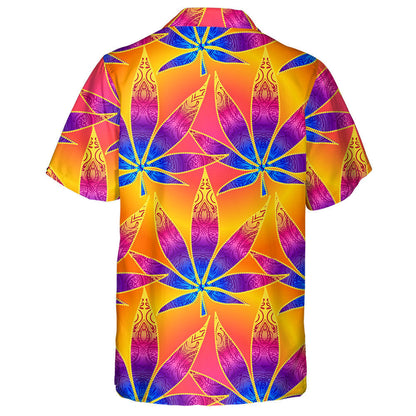 Impressive Yellow And Green Tropcial Leaves Hippie Pattern Hawaiian Shirt, Hawaiian Shirt Gift, Christmas Gift