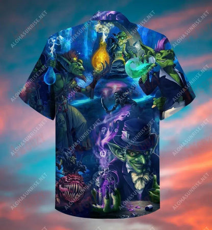 Goblin Witch Short Hawaiian Shirt Summer Aloha Shirt Best Hawaiian Shirts Hawaiian Shirts For Men, Hawaiian Shirt Gift, Christmas Gift