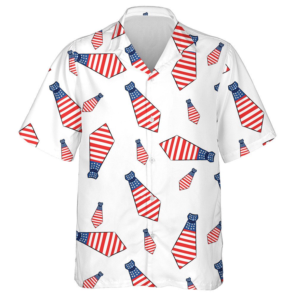 Awesome Ties Painted In The Colors Of The American Flag Hawaiian Shirt, Hawaiian Shirt Gift, Christmas Gift