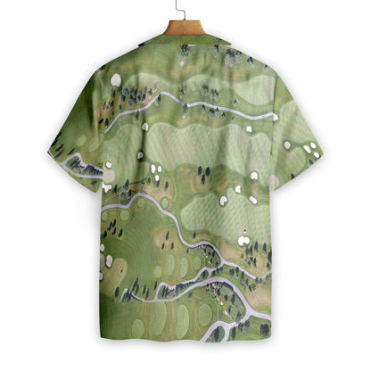 Golf Course Map Green Theme Hawaiian Shirt,Hawaiian Shirt Gift, Christmas Gift