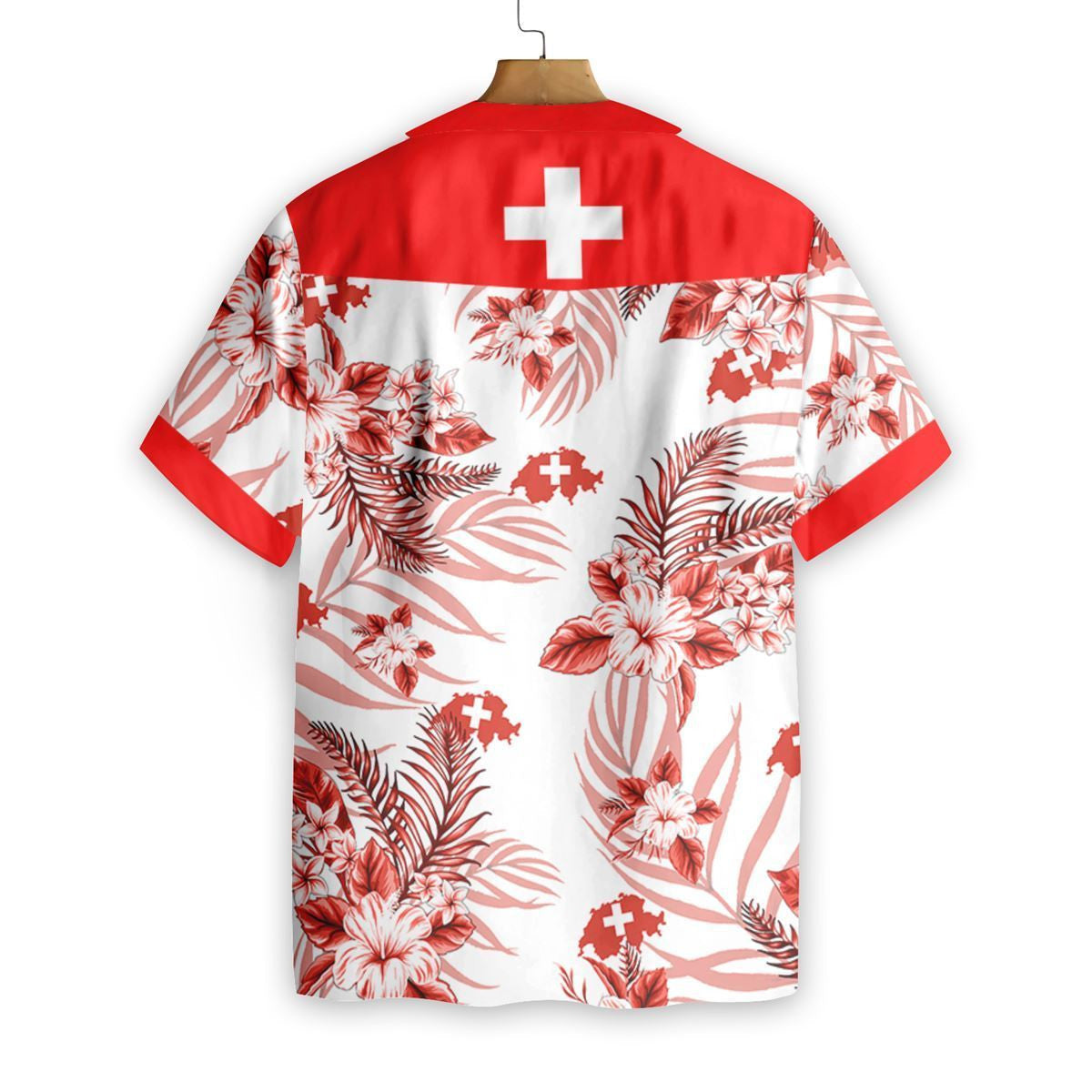 Switzerland With White Background Pattern Hawaiian Shirt, Hawaiian Shirt Gift, Christmas Gift