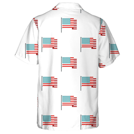 Fourth July American Flag Illustration White Background Hawaiian Shirt, Hawaiian Shirt Gift, Christmas Gift