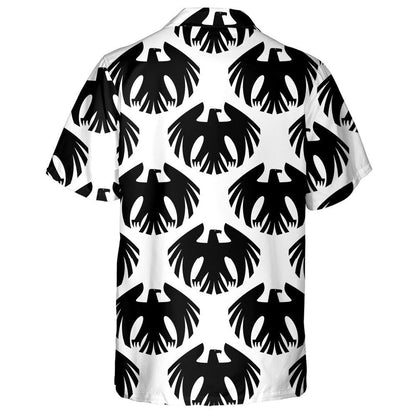 Black Eagles With Raised Wings And Turned Head Hawaiian Shirt, Hawaiian Shirt Gift, Christmas Gift