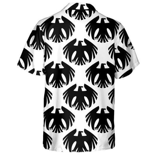 Black Eagles With Raised Wings And Turned Head Hawaiian Shirt, Hawaiian Shirt Gift, Christmas Gift