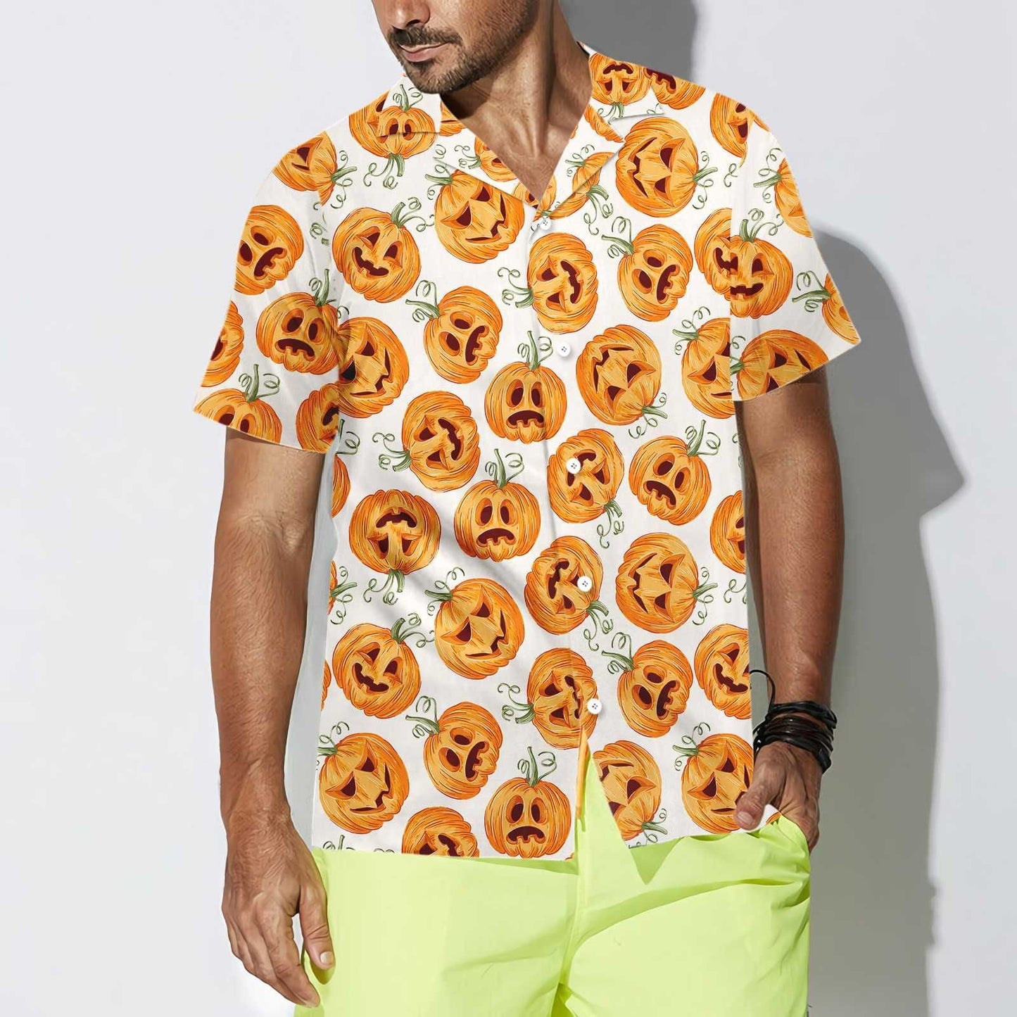 Pumpkin Pattern Halloween Hawaiian Shirt, Halloween Shirt For Men And Women,Hawaiian Shirt Gift, Christmas Gift