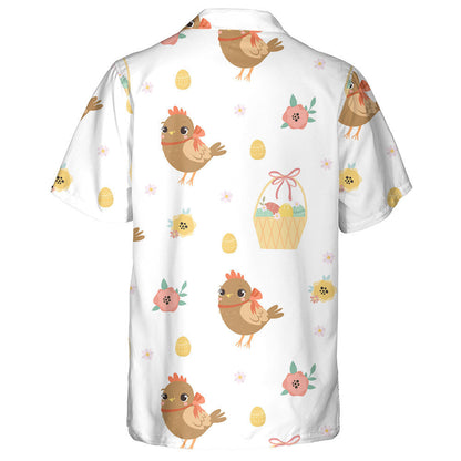 Cute Chicken With Bow Tie And Eggs Flower Hawaiian Shirt, Hawaiian Shirt Gift, Christmas Gift