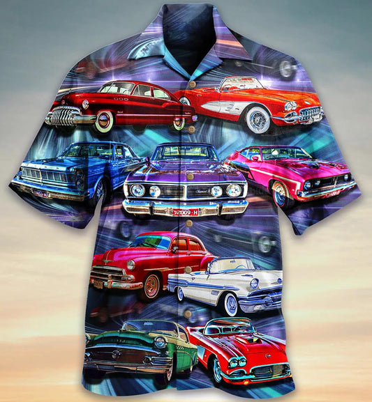 Collection Cars Color Mix Design Colorful Lights Design Hawaiian Shirt, Hawaiian Shirt Gift, Christmas Gift