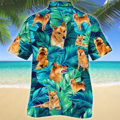 Ideal Gift For Finnish Spitz Dog Lovers Pattern Hawaiian Shirt, Hawaiian Shirt Gift, Christmas Gift