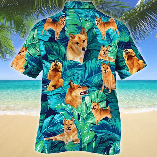 Ideal Gift For Finnish Spitz Dog Lovers Pattern Hawaiian Shirt, Hawaiian Shirt Gift, Christmas Gift