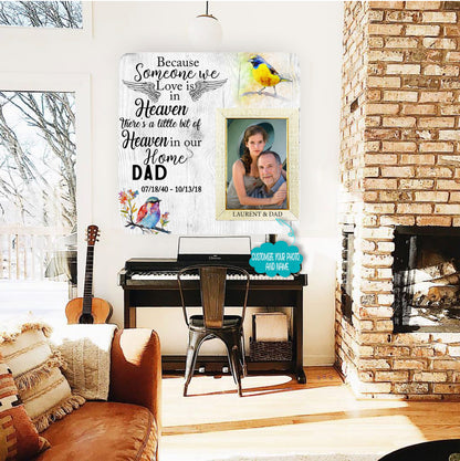 I miss you so much Dad On your birthday Memorial Picture Frame - Keepsake Plaque That Holds a custom Photo - Sympathy Gift to Tribute The Loss of a Loved One