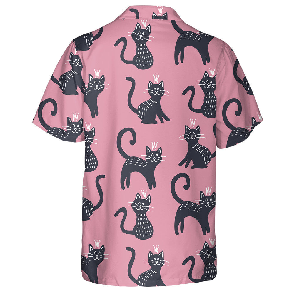 Cute Cats In A Crown On Pink Hawaiian Shirt,Hawaiian Shirt Gift, Christmas Gift