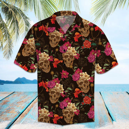 Scary Skull Into Nature Design Hawaiian Shirt,Hawaiian Shirt Gift, Christmas Gift