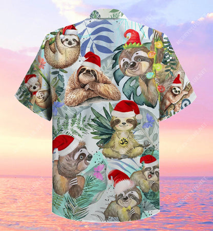 Awesome Sloth With Christmas Hawaiian Shirt,Hawaiian Shirt Gift,Christmas Gift
