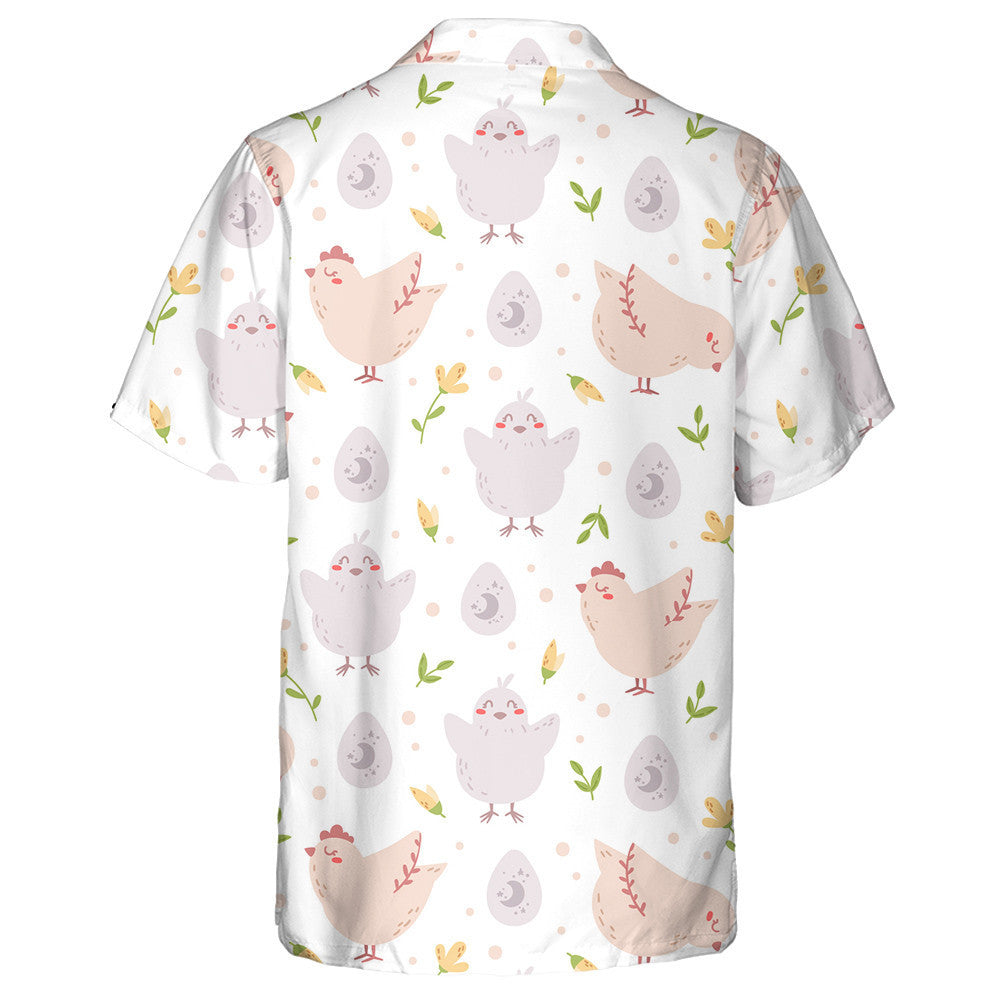 Boho Easter Baby Chicken With Egg And Plant Hawaiian Shirt, Hawaiian Shirt Gift, Christmas Gift