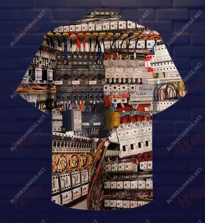 Have No Fear The Electrician Is Here Unisex Short Sleeve Shirt Vacation Hawaiian T Shirts Vintage Hawaiian Shirts Hawaiian Shirt Pattern, Hawaiian Shirt Gift, Christmas Gift