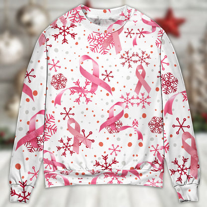 Breast Cancer Pink Ribbon Merry Christmas Ugly Christmas Sweater, Christmas Ugly Sweater, Christmas Gift, Gift Christmas 2024