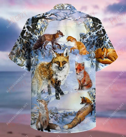 Stay Clever Little Fox Short Hawaiian Shirt Vacation Hawaiian T Shirts Tropical Shirts For Men Funny Hawaiian Shirts, Hawaiian Shirt Gift, Christmas Gift