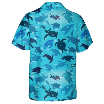 Turtle With Ocean Waves In The Style Boho Hawaiian Shirt, Hawaiian Shirt Gift, Christmas Gift