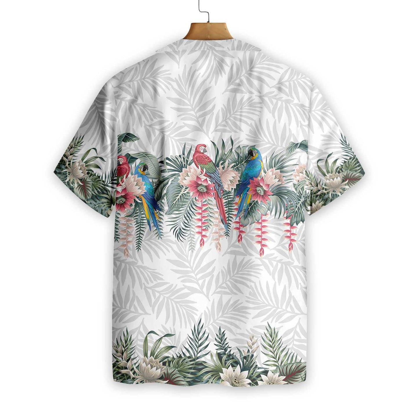 Vintage Botanical Lotus And Macaw Parrot Design Hawaiian Shirt, Hawaiian Shirt Gift, Christmas Gift