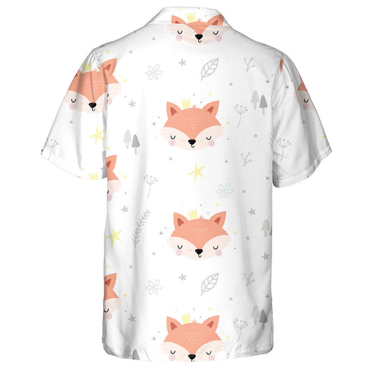 Sleeping Animal Baby Fox With Crown Cartoon Design Hawaiian Shirt, Hawaiian Shirt Gift, Christmas Gift