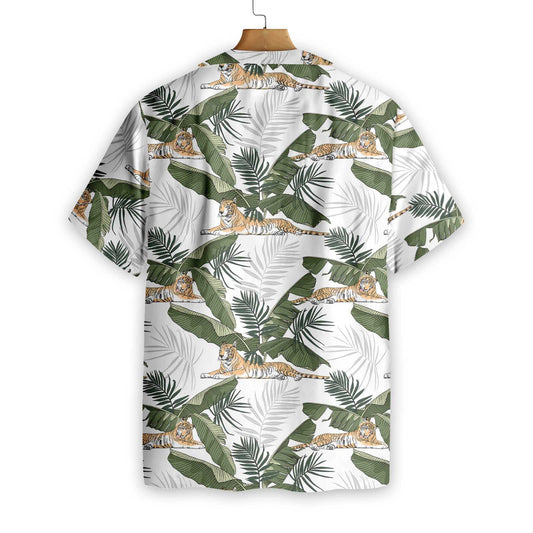 Tropical Tiger King Of Jungle With Banana Leaf Hawaiian Shirt, Hawaiian Shirt Gift, Christmas Gift
