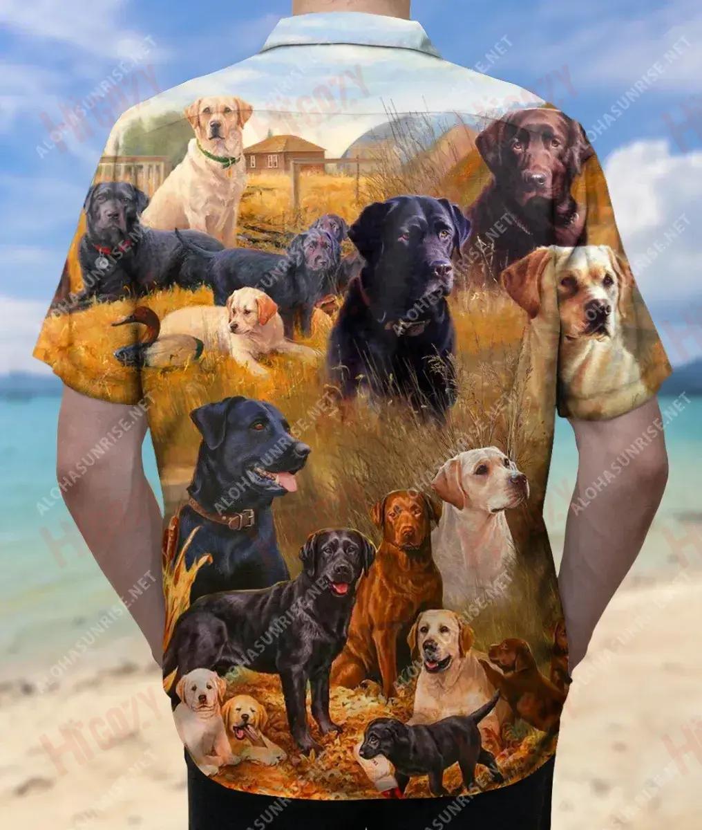 Happy Labrador Retriever Family Unisex Short Sleeve Shirt Ocean Hawaiian T Shirts Tactical Hawaiian Shirt Hawaiian Shirts For Women, Hawaiian Shirt Gift, Christmas Gift