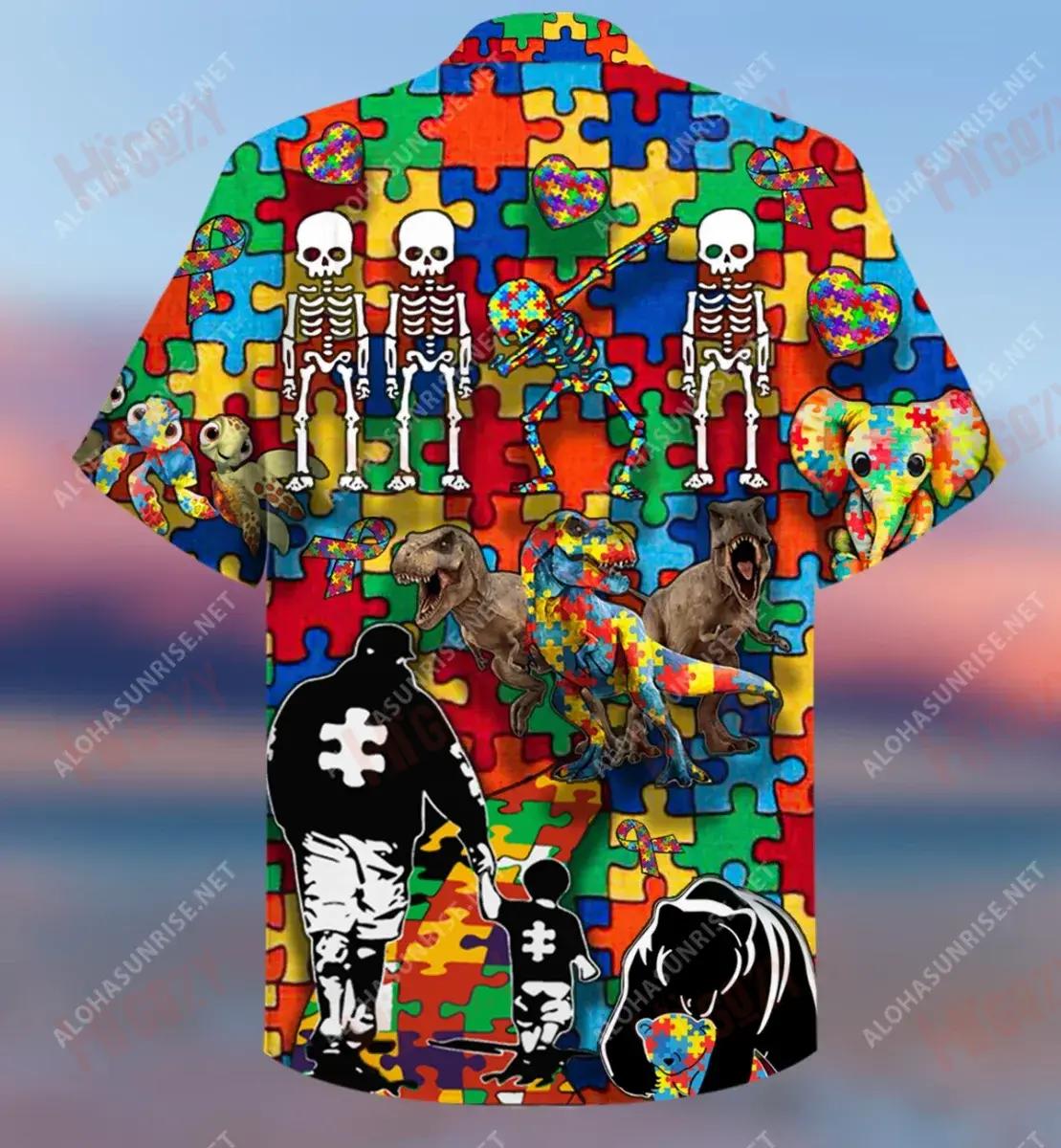 It'S Ok To Be Different Autism Awareness Short Hawaiian Shirt Vacation Tropical Shirts Custom Hawaiian Shirts Funny Hawaiian Shirts, Hawaiian Shirt Gift, Christmas Gift