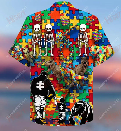 It'S Ok To Be Different Autism Awareness Short Hawaiian Shirt Vacation Tropical Shirts Custom Hawaiian Shirts Funny Hawaiian Shirts, Hawaiian Shirt Gift, Christmas Gift