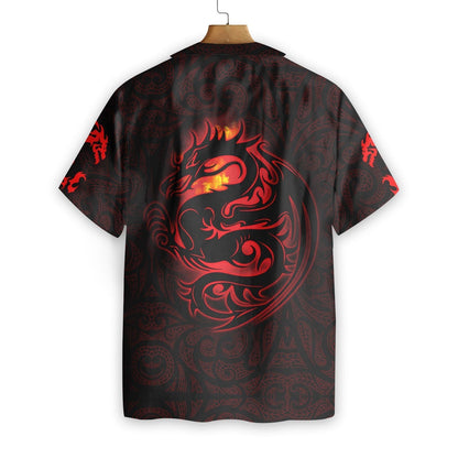 Dragon Tribal Tattoo Art In Dark Design Hawaiian Shirt, Hawaiian Shirt Gift, Christmas Gift