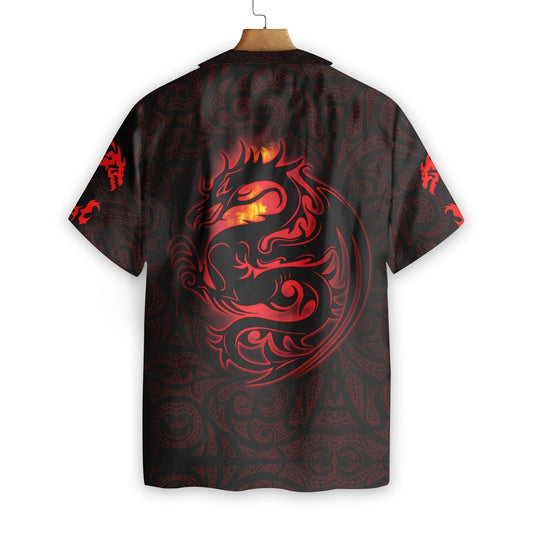 Dragon Tribal Tattoo Art In Dark Design Hawaiian Shirt, Hawaiian Shirt Gift, Christmas Gift