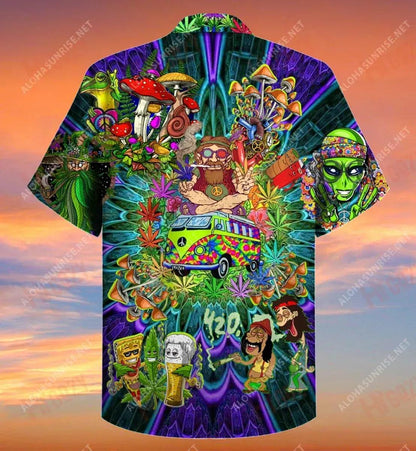Don'T Worry Be Hippie Unisex Short Hawaiian Shirt Ocean Hawaiian T Shirts Tropical Shirts For Men Hawaiian Shirt Pattern, Hawaiian Shirt Gift, Christmas Gift