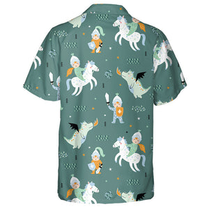 Baby Knight With Dragon And Horses Hawaiian Shirt, Hawaiian For Gift