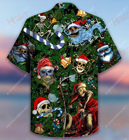 Santa Claus Skull Christmas Short Short Sleeve Shirt Hobbies Hawaiian T Shirts Tactical Hawaiian Shirt Hawaiian Shirts For Women, Hawaiian Shirt Gift, Christmas Gift