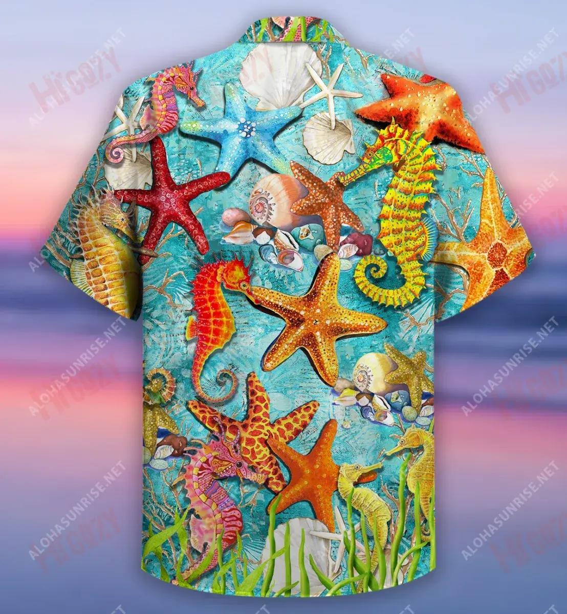 Every Seashell Has A Story Unisex Hawaiian Shirt Summer Short Sleeve Tactical Hawaiian Shirt Funny Hawaiian Shirtt, Hawaiian Shirt Gift, Christmas Gift